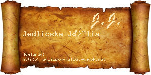 Jedlicska Júlia névjegykártya